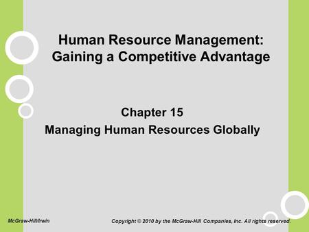 Human Resource Management: Gaining a Competitive Advantage