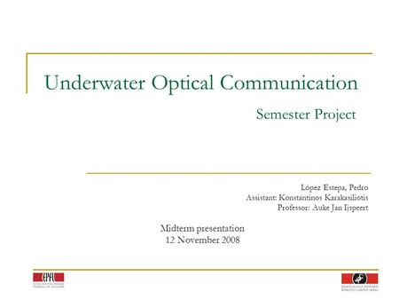 Underwater Optical Communication Semester Project