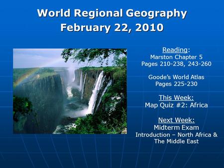 World Regional Geography