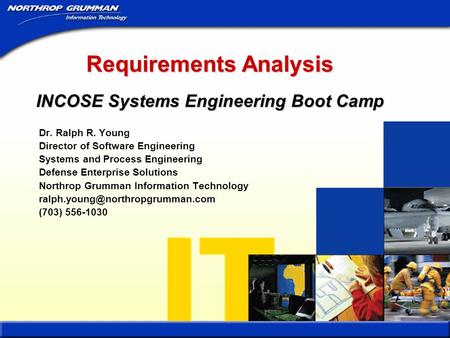 Requirements Analysis INCOSE Systems Engineering Boot Camp