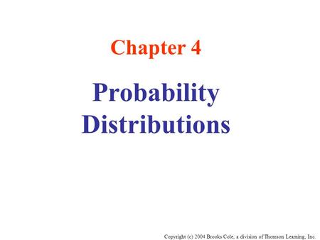 Probability Distributions