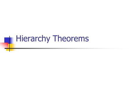 Hierarchy Theorems. Space Hierarchy Theorem.