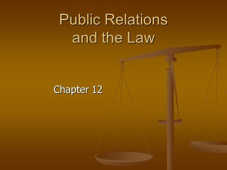 Public Relations and the Law