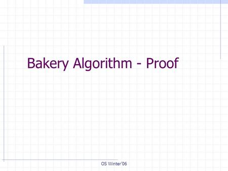 Bakery Algorithm - Proof