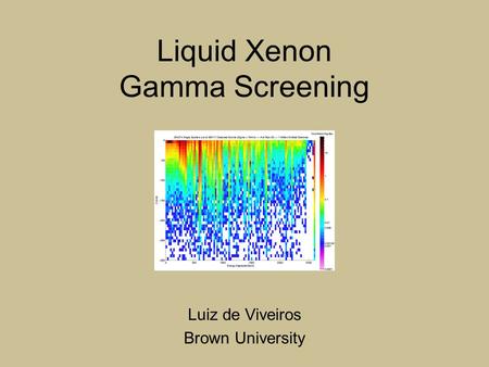 Liquid Xenon Gamma Screening Luiz de Viveiros Brown University.