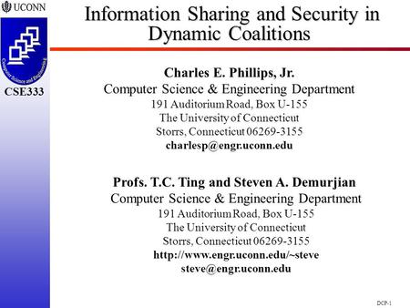 Information Sharing and Security in Dynamic Coalitions