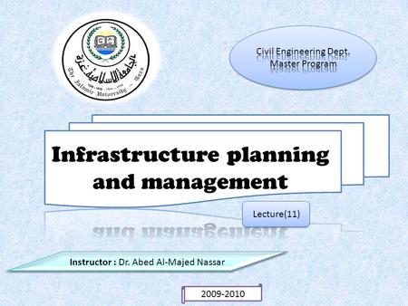 Lecture(11) Instructor : Dr. Abed Al-Majed Nassar 2009-2010.