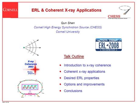 ERL & Coherent X-ray Applications