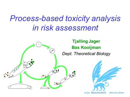 Process-based toxicity analysis in risk assessment Tjalling Jager Bas Kooijman Dept. Theoretical Biology.