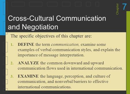 Cross-Cultural Communication and Negotiation