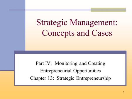 Strategic Management: Concepts and Cases