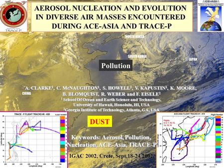 A. CLARKE 1, C. McNAUGHTON 1, S. HOWELL 1, V. KAPUSTIN 1, K. MOORE, B. BLOMQUIST, R. WEBER and F. EISELE 2 1 School Of Ocean and Earth Science and Technology,