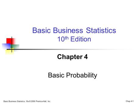 Chapter 4 Basic Probability