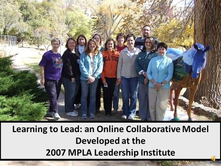 Learning to Lead: an Online Collaborative Model Developed at the 2007 MPLA Leadership Institute.