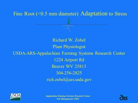 Appalachian Farming Systems Research Center Soil Management CRIS Fine Root (