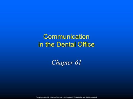 Communication in the Dental Office