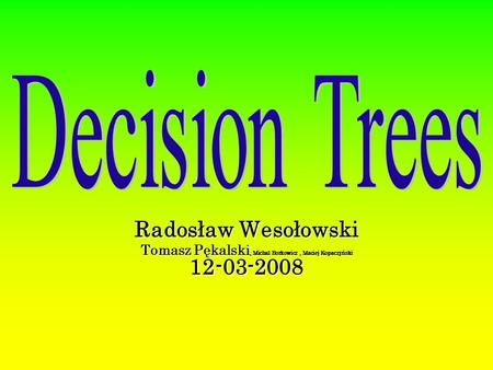 Radosław Wesołowski Tomasz Pękalski, Michal Borkowicz, Maciej Kopaczyński 12-03-2008.