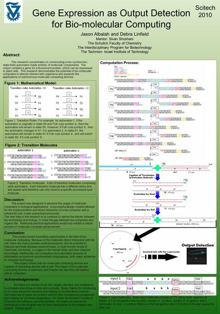 Abstract: This research concentrates on constructing a two-symbol-two- state finite automaton made entirely of molecular components. The output contains.