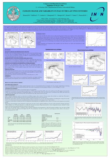 REFERENCES Begert M., Schlegel T., Kirchhofer W., 2005. Homogeneous temperature and precipitation series of Switzerland from 1864 to 2000. Int. J. Climatol.,