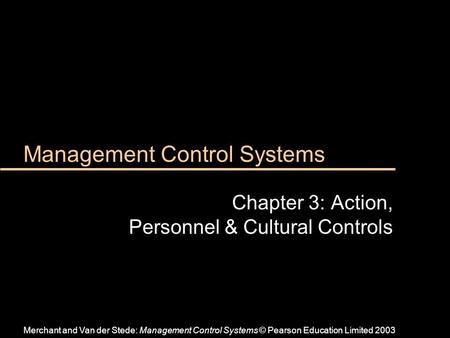 Management Control Systems