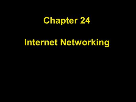 Chapter 24 Internet Networking. Chapter Goals To understand the concept of sockets To learn how to send and receive data through sockets To implement.