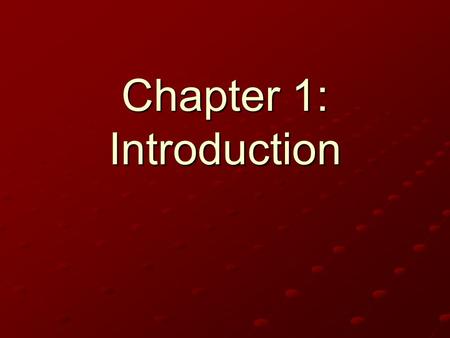 Chapter 1: Introduction