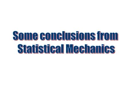 Statistical Mechanics