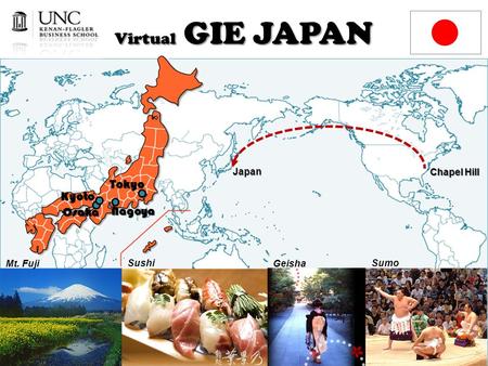 Kyoto Nagoya Tokyo Osaka Virtual GIE JAPAN Mt. Fuji Sushi Geisha Sumo Japan Chapel Hill.