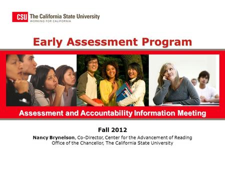 Early Assessment Program