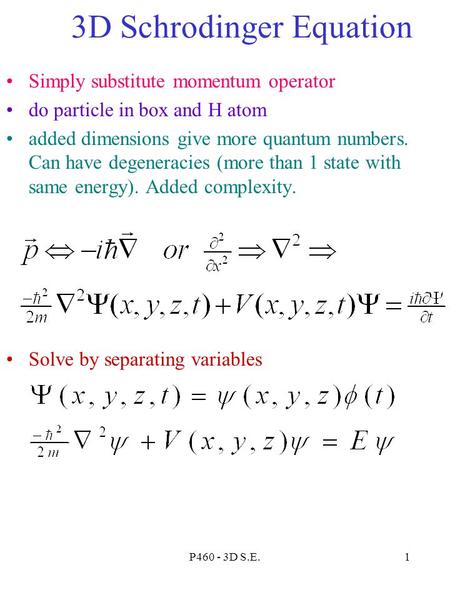 3D Schrodinger Equation