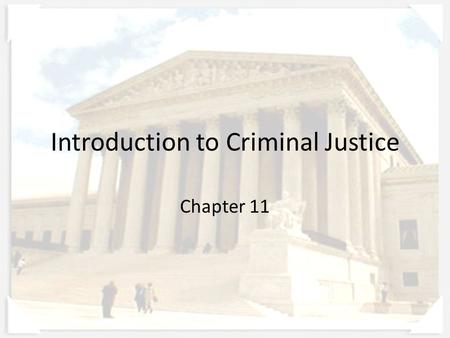 Introduction to Criminal Justice