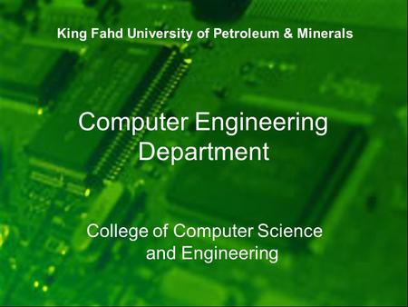 Computer Engineering Department