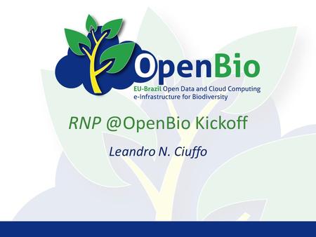 Kickoff Leandro N. Ciuffo. About RNP RNP as a Social Organisation (OS): –Government budget includes items to cover costs of network and also.