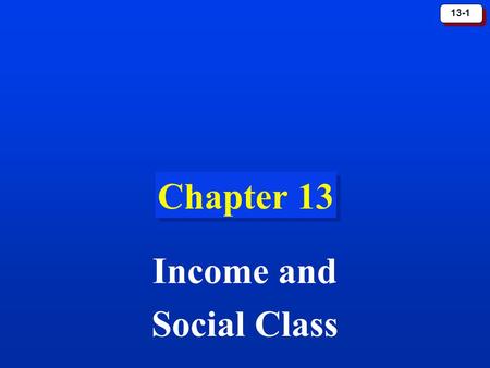 Income and Social Class