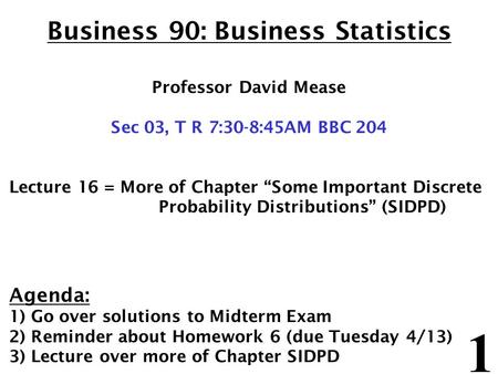 Business 90: Business Statistics