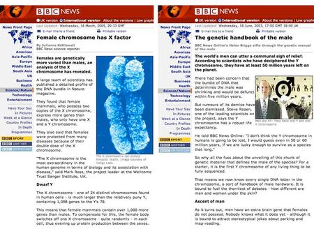 Sex Chromosomes ... ‘X’ and ‘Y’ chromosomes that determine the sex of an individual in many organisms, Females: XX Males: XY.