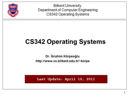 Bilkent University  Department of Computer Engineering