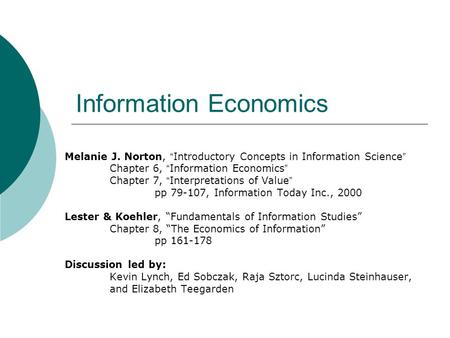 Information Economics