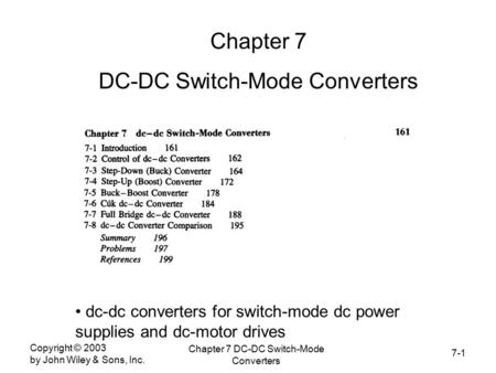 DC-DC Switch-Mode Converters