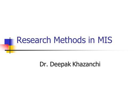 Research Methods in MIS