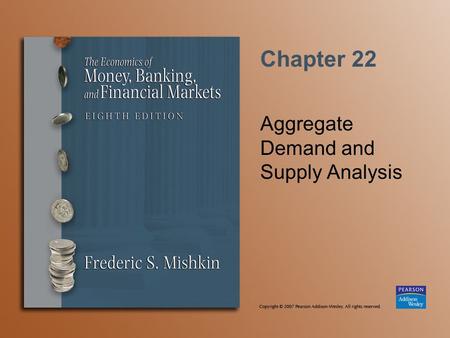 Chapter 22 Aggregate Demand and Supply Analysis. Copyright © 2007 Pearson Addison-Wesley. All rights reserved. 22-2 Aggregate Demand The relationship.