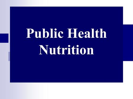 Public Health Nutrition