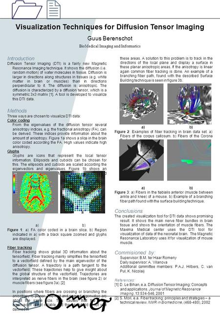 /mhj 1212 Introduction Diffusion Tensor Imaging (DTI) is a fairly new Magnetic Resonance Imaging technique. It shows the diffusion (i.e. random motion)