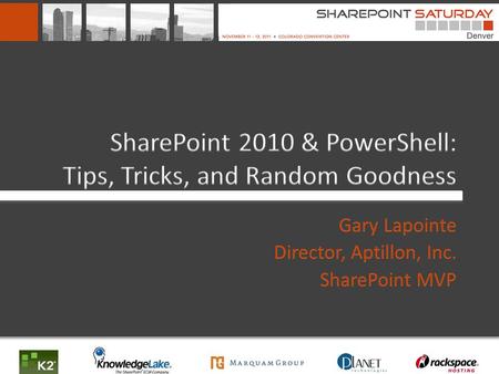 Aptillon, Inc. – Director and Founding Partner –  SharePoint MVP since January 2008 Blog: