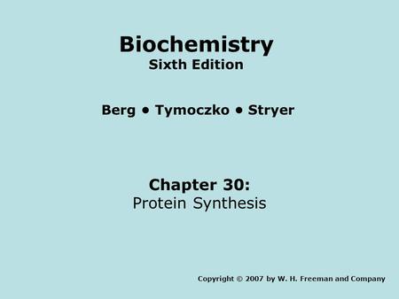 Biochemistry Sixth Edition