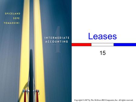 Copyright © 2007 by The McGraw-Hill Companies, Inc. All rights reserved. Leases 15.