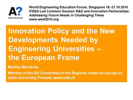 World Engineering Education Forum, Singapore