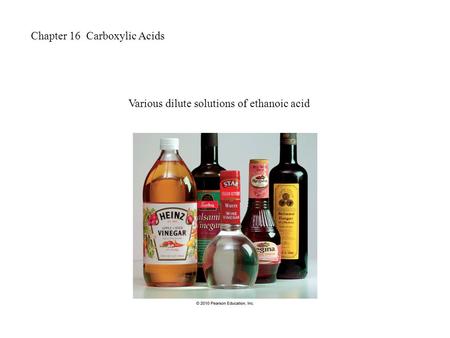 Chapter 16  Carboxylic Acids