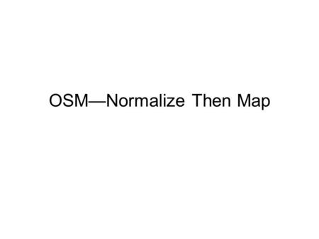 OSM—Normalize Then Map. ER Model Instance Type  RackRate Room Date  Guest Rate Discount Date  Discount Rate = (1 – Discount/100)  RackRate includes.