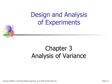 Chapter 3 Analysis of Variance